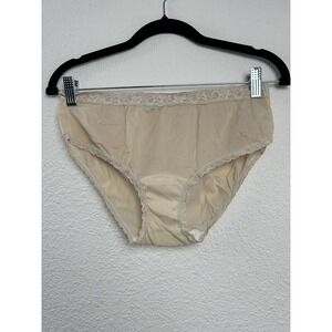 Vintage Dixie Belle 100% Nylon Lace Trim Bikini Panty Panties Briefs Beige Sz‎ 6